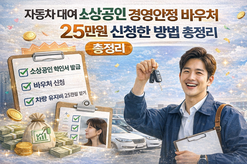 자동차 대여업 소상공인 경영안정 바우처 25만원 100% 받는 법