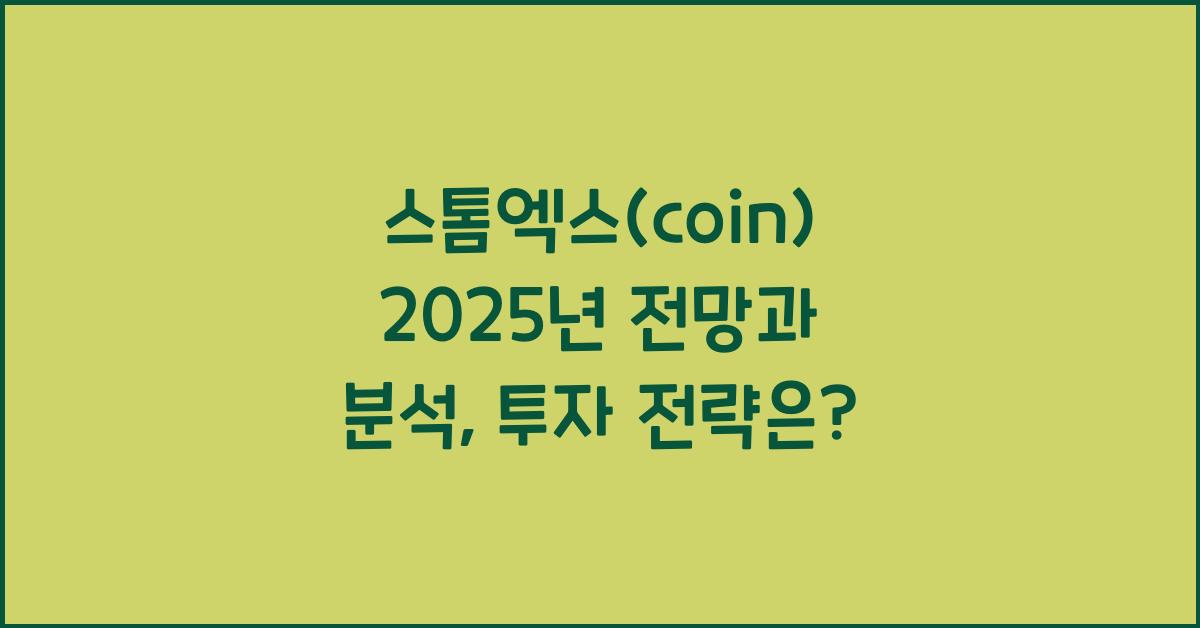 스톰엑스(coin) 2025년 전망과 분석