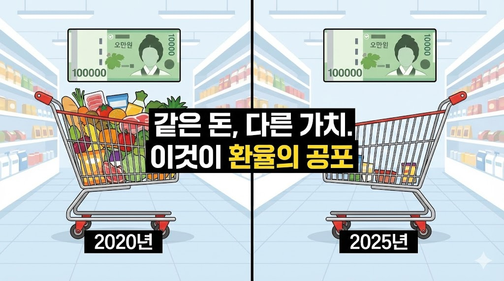 환율 상승과 인플레이션으로 인한 구매력 감소 비교