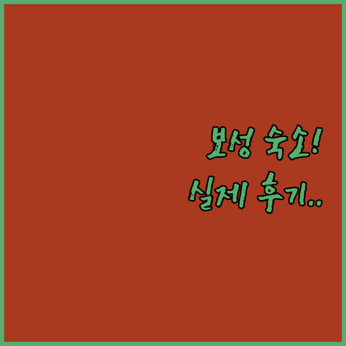보성 숙소 추천 리스트 실제 후기와 ..