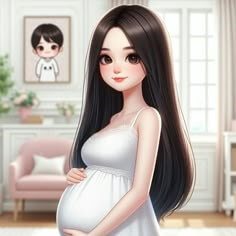 검은-머리의-여성이-많이-불러온-배를-만지고있는-모습