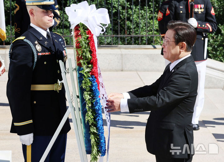 이재명 대통령 알링턴 국립묘지 참배