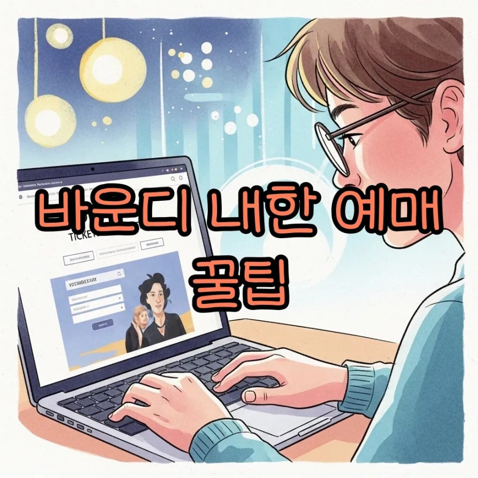 바운디 공연 티켓 예매를 준비하는 모습