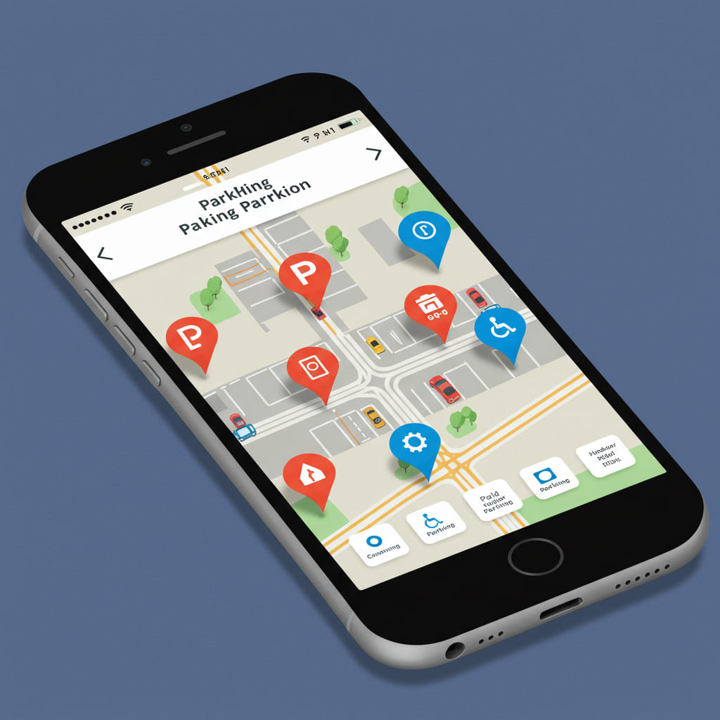 지도 앱 화면 일러스트