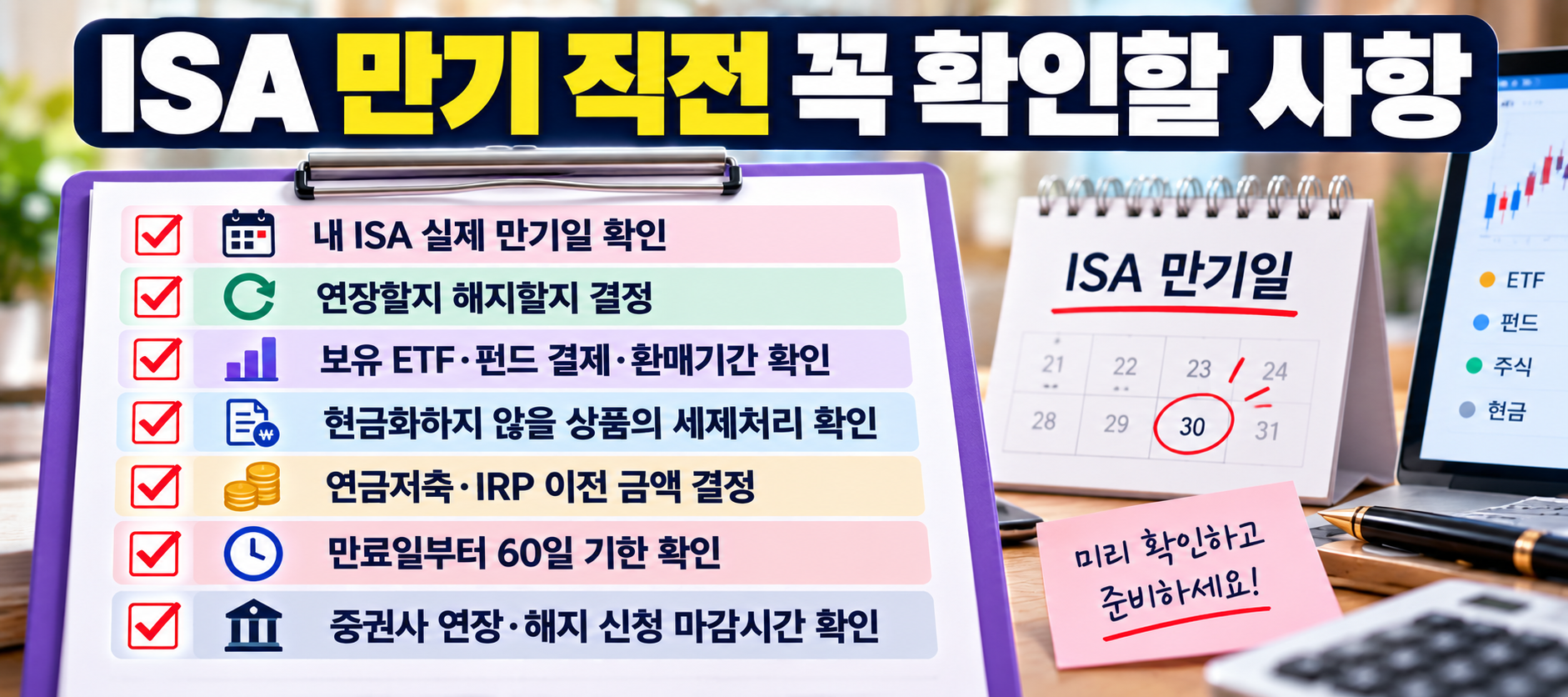 ISA 만기 직전 확인사항 연장 해지 연금계좌 이전