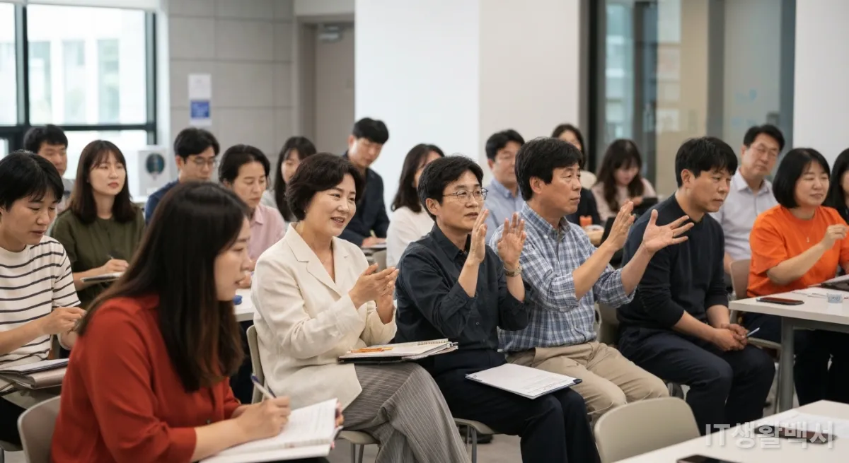 AI와 인간의 공존에 대해 논의하는 한국 시민들