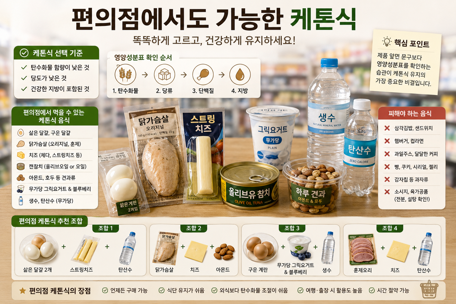 편의점에서 가능한 케톤식 음식