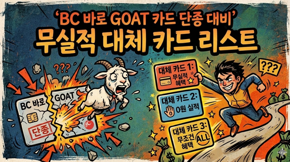 BC 바로 GOAT 카드 단종 대비 무실적 대체 카드 리스트