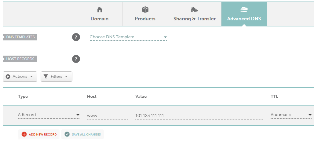 A 레코드 등록하기