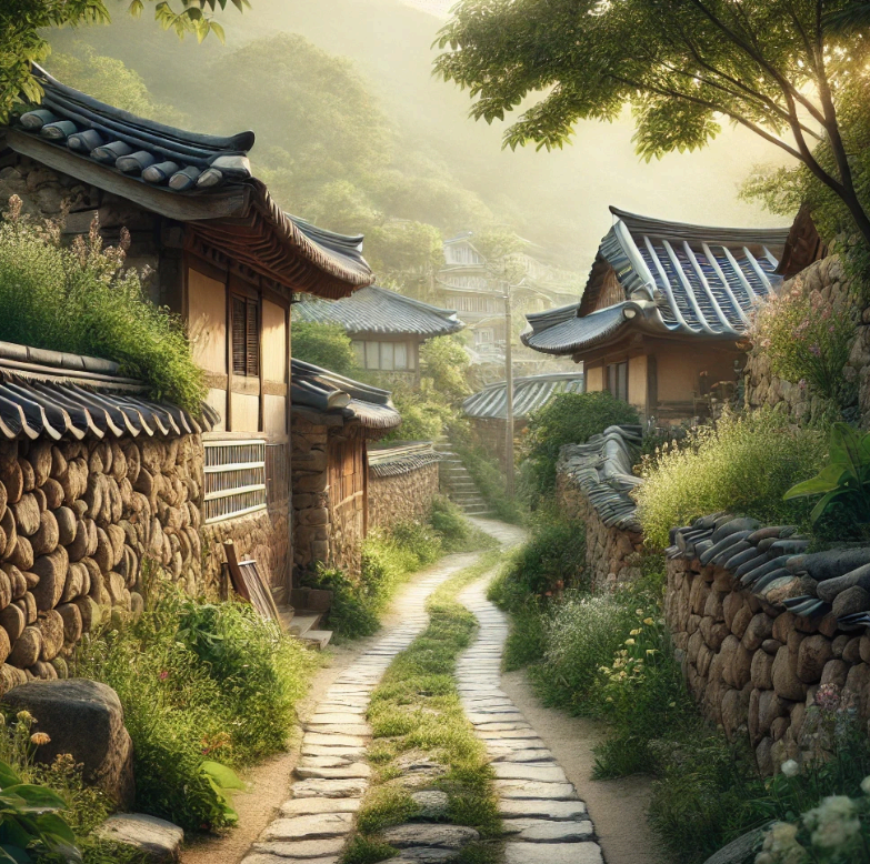 100년 된 돌담길을 따라 걷는 마을 산책 코스