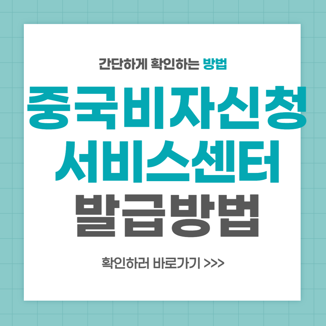 중국 비자 신청서비스센터