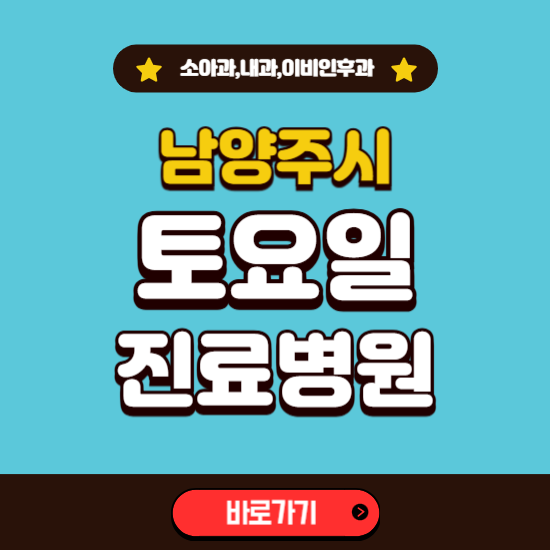 남양주시 토요일 진료 병원 찾기 ❘ 주말 문여는 소아과, 내과, 이비인후과 리스트