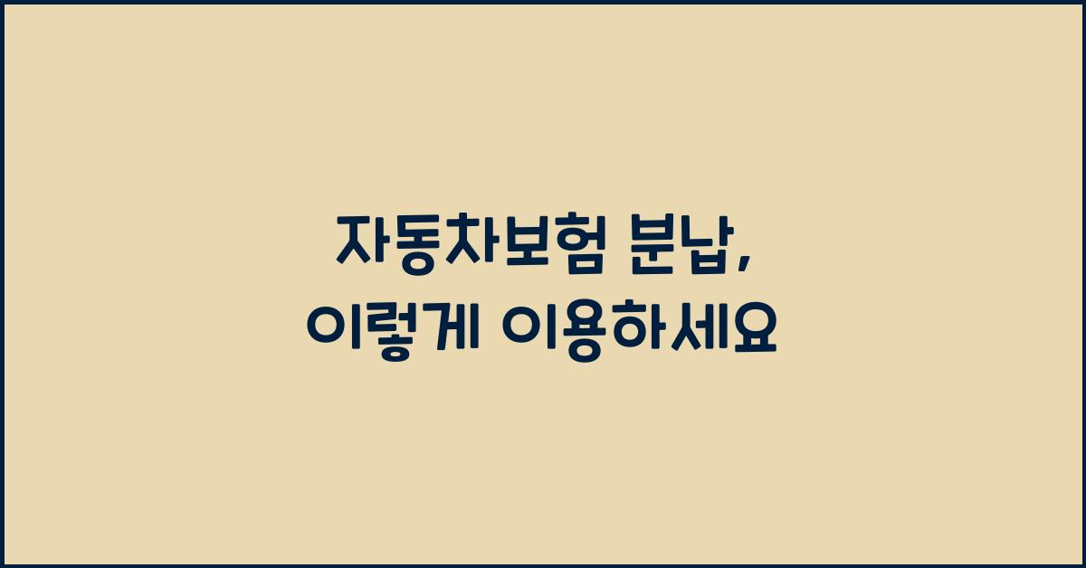 자동차보험 분납