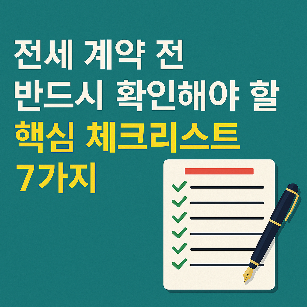 전세 계약 전 반드시 확인해야 할 핵심 체크리스트 7가지