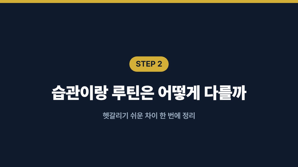 습관이랑 루틴은 어떻게 다를까 — 헷갈리기 쉬운 차이 한 번에 정리