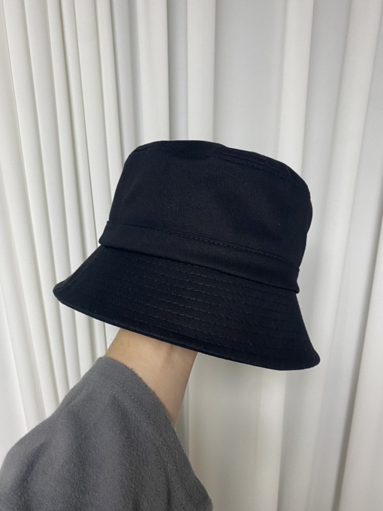 루오에스펙 오버핏 라인 버킷햇 블랙