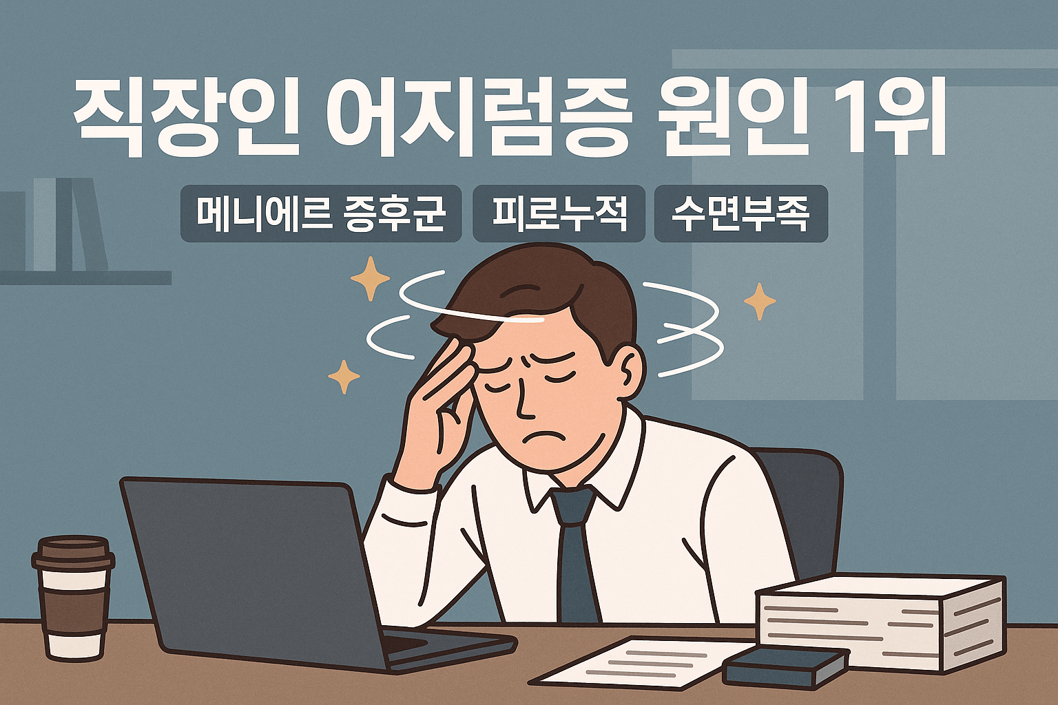 직장인 어지럼증 원인 1위 (메니에르 증후군, 피로누적, 수면부족)
