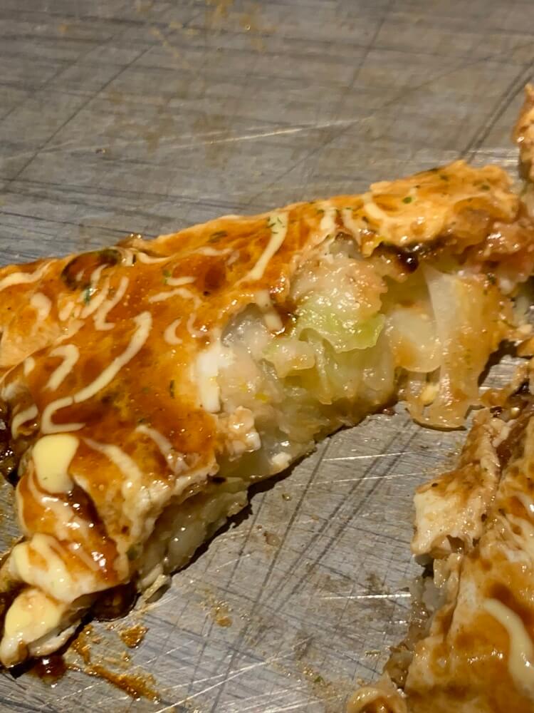 오코노미야키 단면