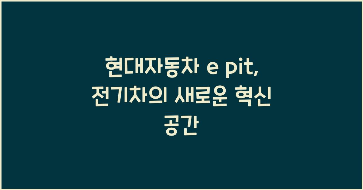 현대자동차 e pit