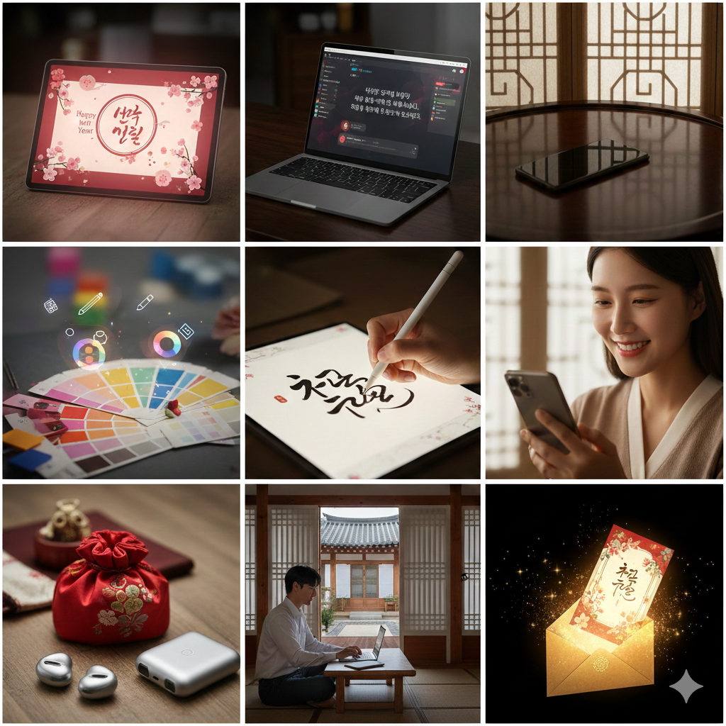 "센스 있는 명절 인사, 1분 컷!" AI로 퀄리티 높이는 설날 인사말 &amp; 감사 카드 제작법