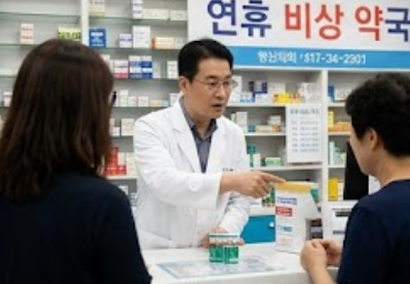 추석 비상 약국 모습