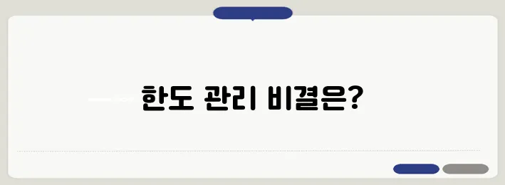 신용카드 한도 관리, 신용점수에 영향 줄까?