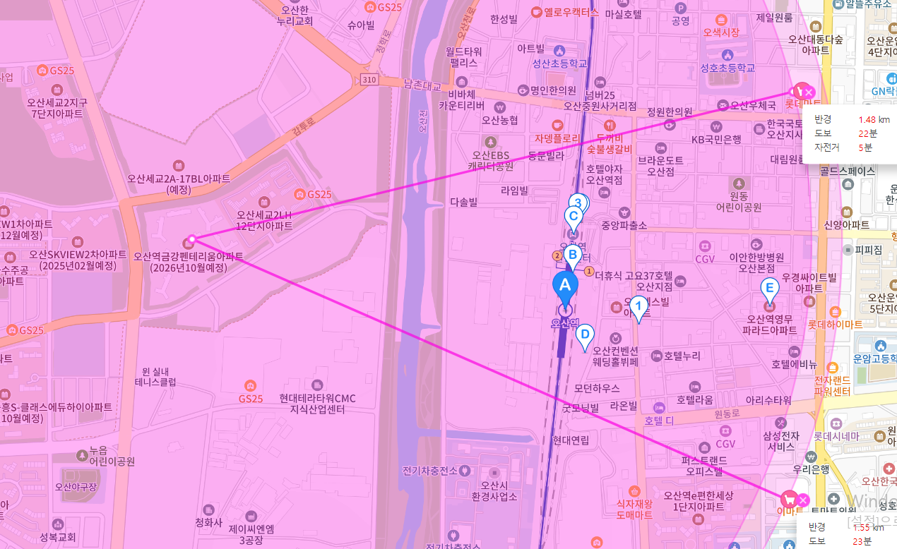 오산역 금강펜테리움 센트럴파크 환경