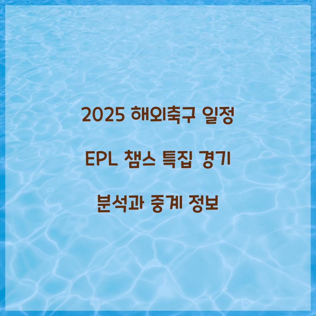 해외축구 일정