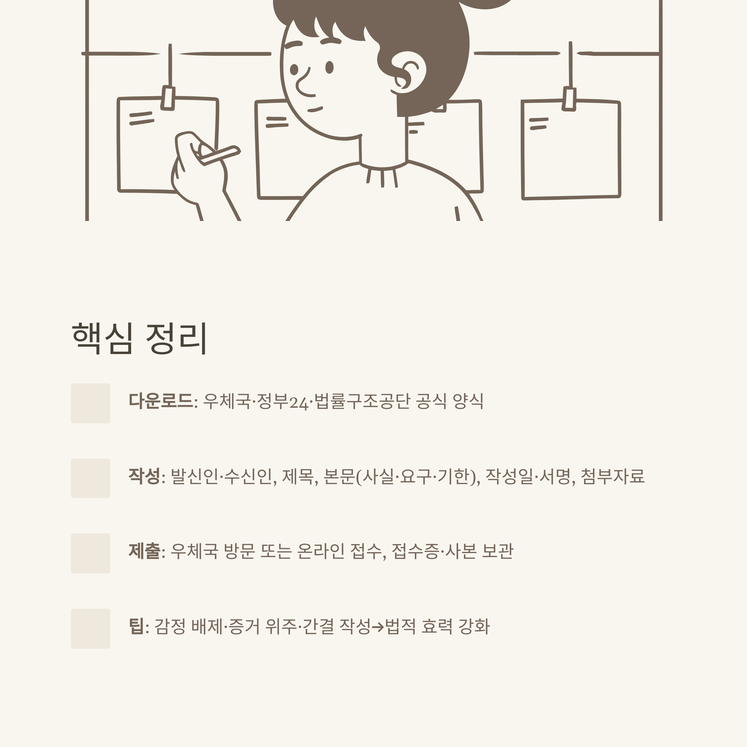 내용증명양식다운로드 한 번에! 공식 우체국내용증명서양식부터 작성법·미수금내용증명약식 완전정리