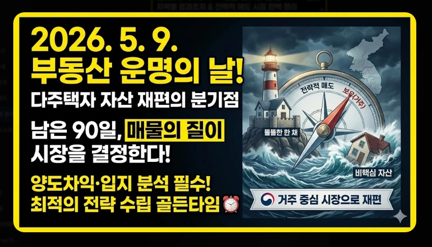 다주택 양도세 중과 폐지 [매도 시점 전략] 2026년 바뀐 세율 및 증여 vs 매도 비교