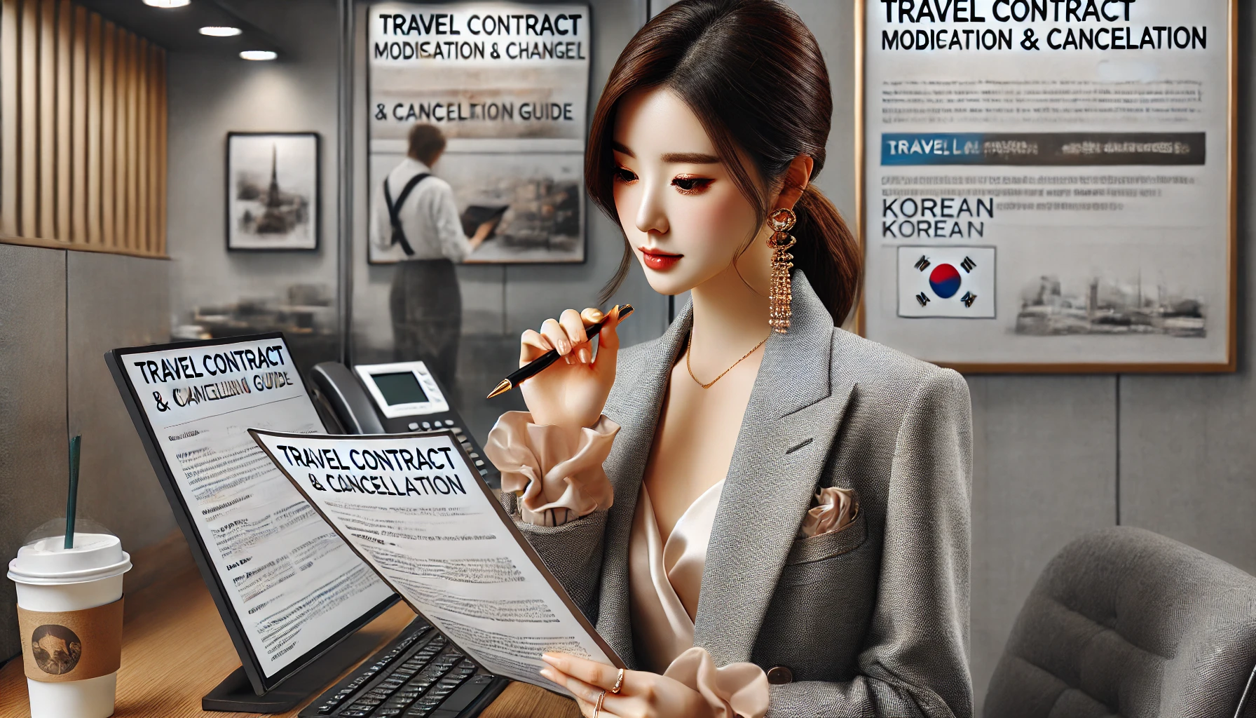 여행계약 변경하는 이미지