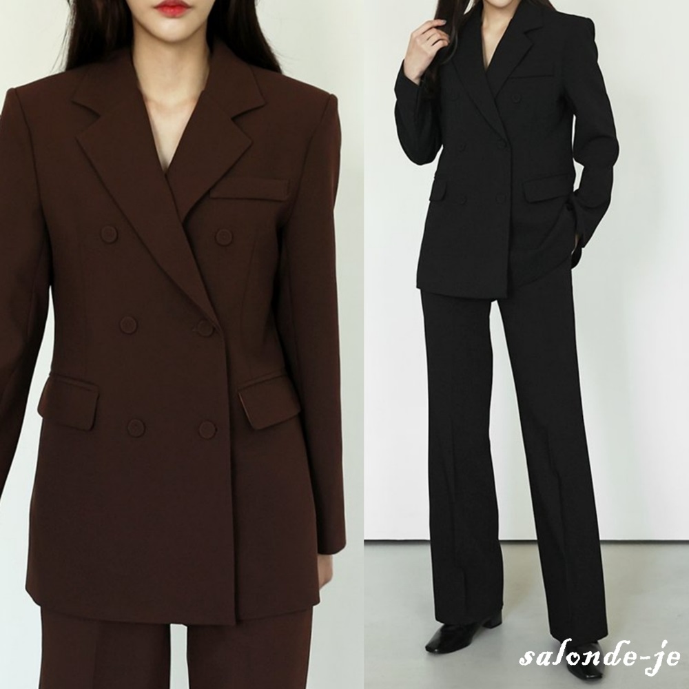 여성겨울정장 빅사이즈 여자셋업 면접 투피스 기모 여자정장 세트