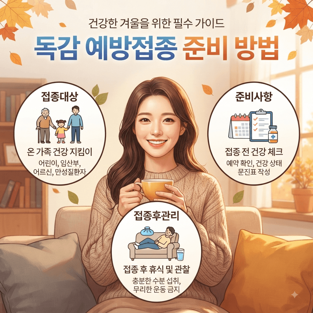 독감 예방접종 준비 방법 (접종대상, 준비사항, 접종후관리)