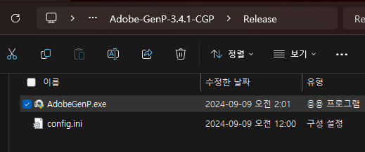 adobe genp .exe 실행하기
