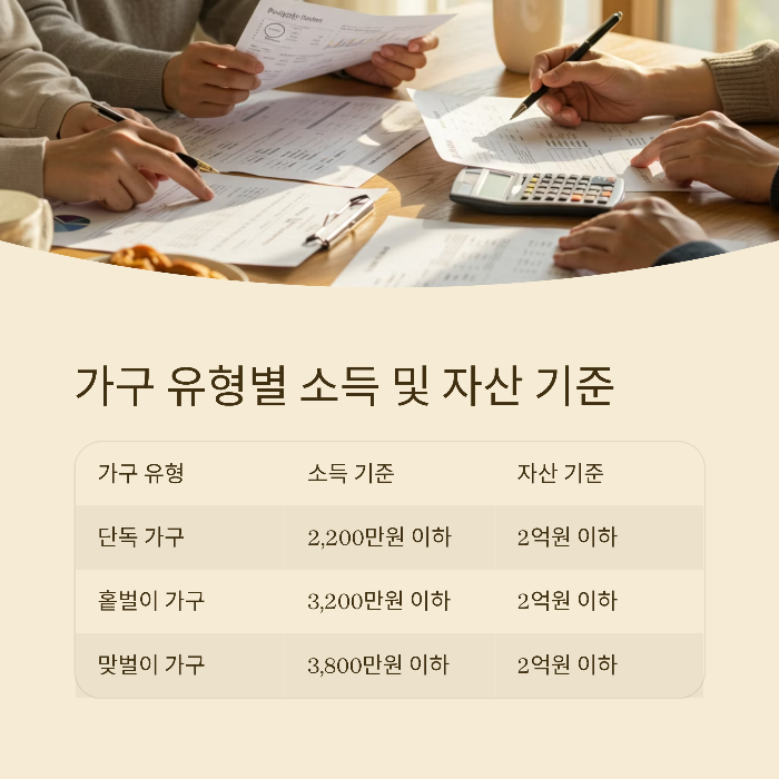 소득 및 자산 기준 총정리