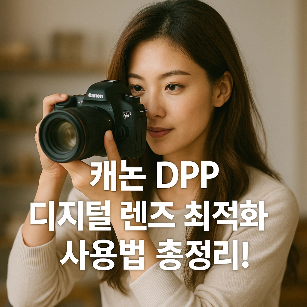 캐논 DPP 디지털 렌즈 최적화 사용법 총정리!