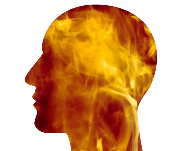 몸에 열이 나는 모습을 형상화