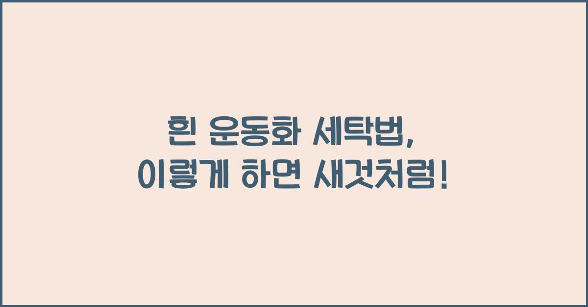 흰 운동화 세탁법