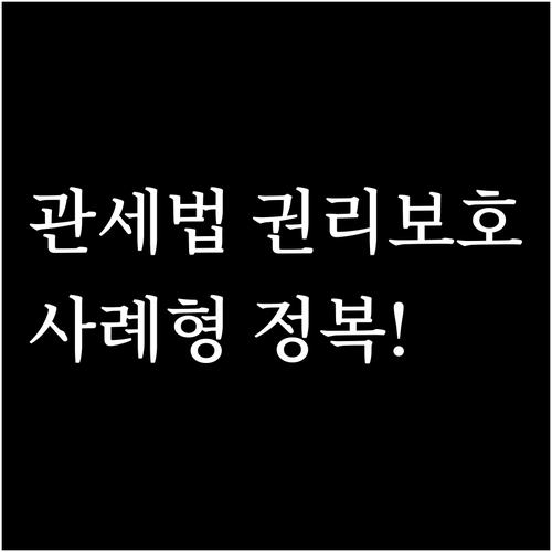관세법 납세자 권리 보호 규정과 사례..
