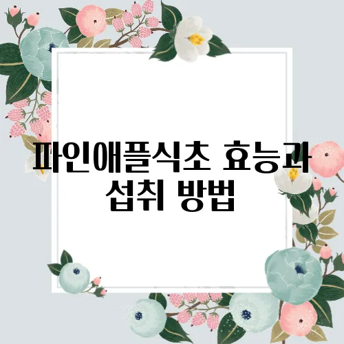 파인애플식초 효능과 섭취 방법