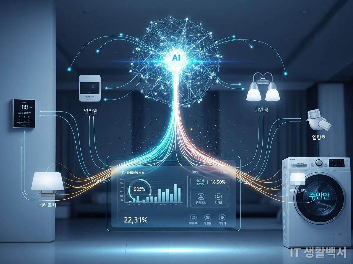 AI가 스마트홈 에너지 효율을 최적화하는 모습