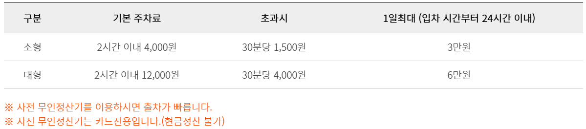 전쟁기념관 주차요금