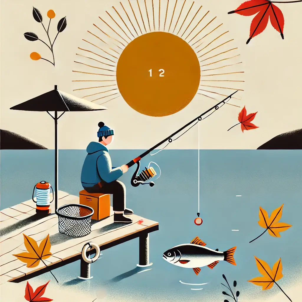 계절별 감성돔 낚시의 매력을 표현한 일러스트.