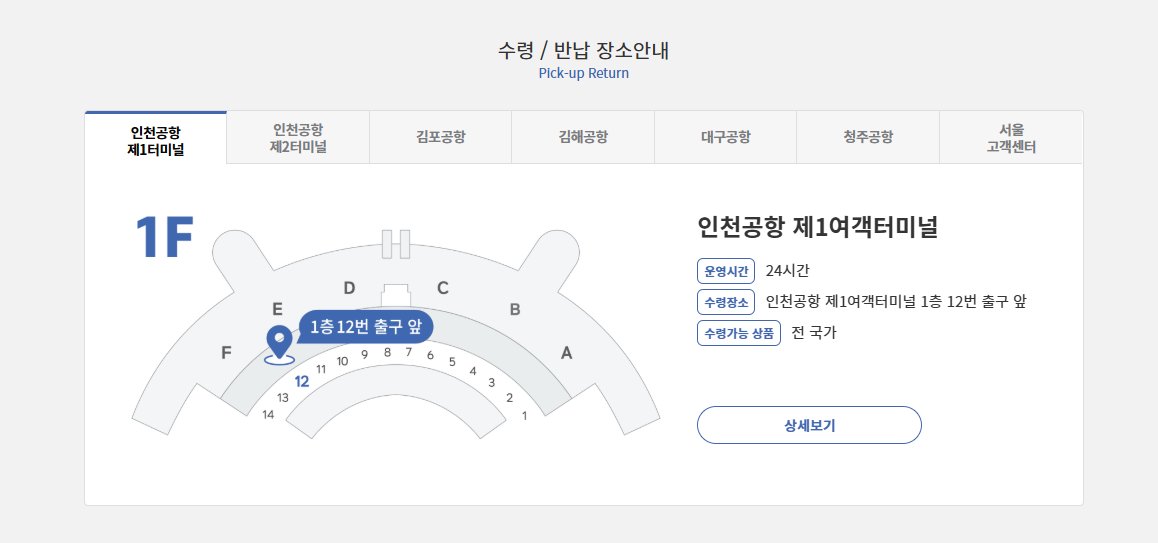 와이파이 도시락 대여 수령 및 반납