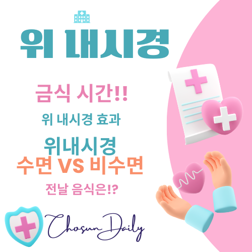 위 내시경 금식시간 전날 음식 주의사항 수면과 비수면 차이