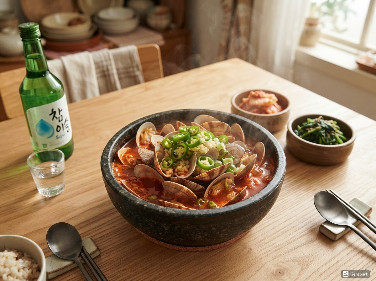 바지락 술찜 (해감법, 조리과학, 레시피)