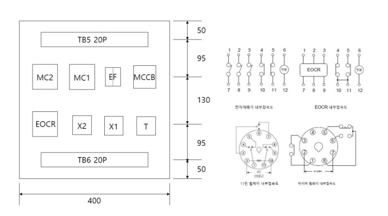 전기기능사 실기 제어반 배치도 예시