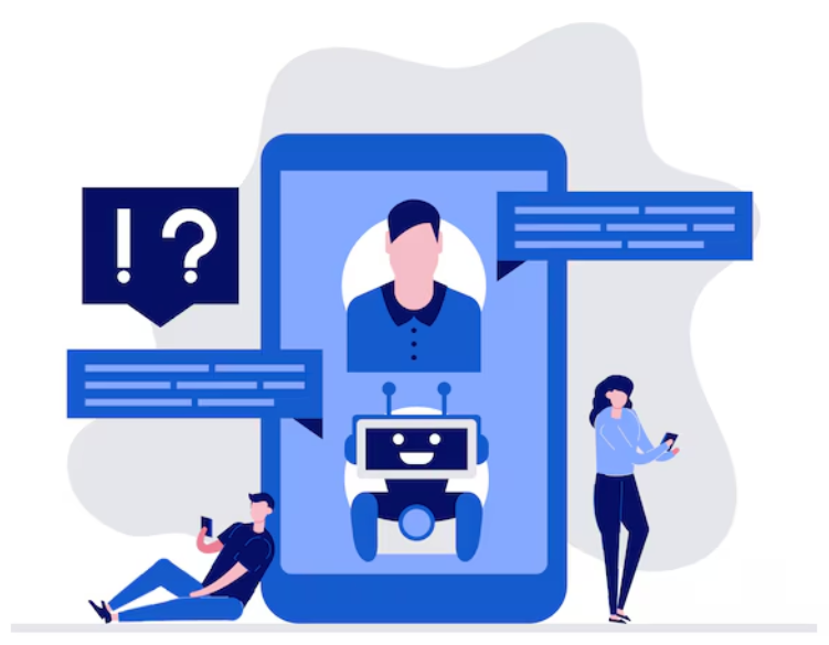 AI 챗봇이 고객 질문에 자동으로 응답하는 모습