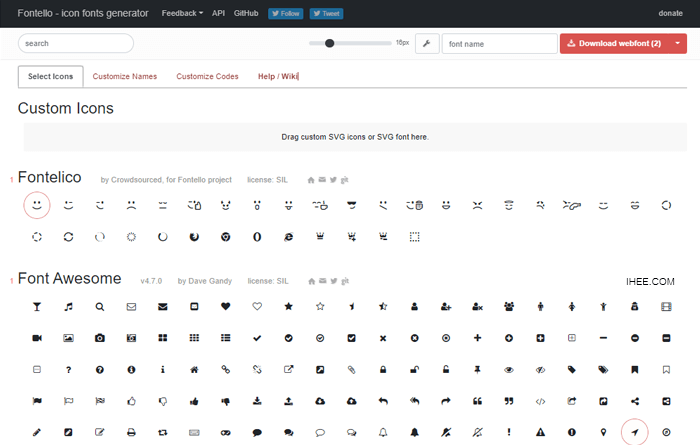 fontello 무료 딩벳 아이콘 다운로드