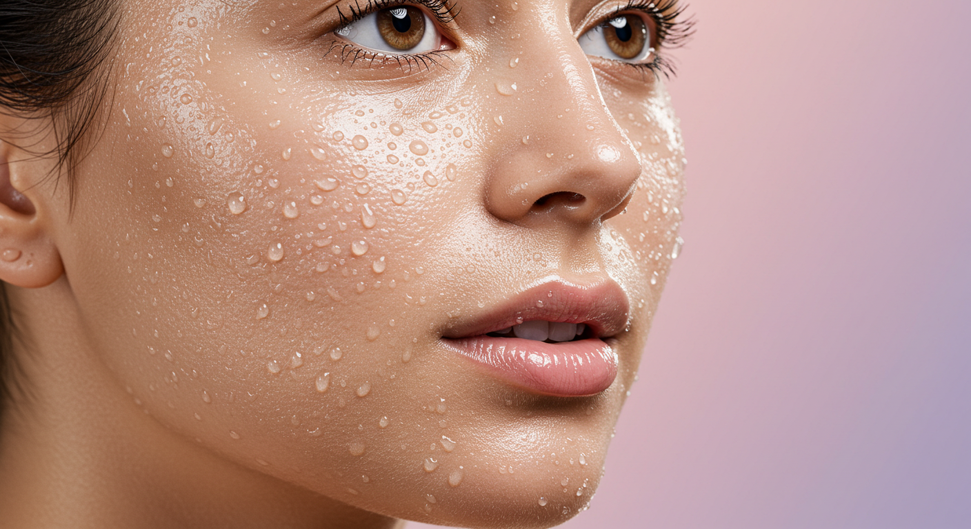 세안 후 촉촉한 깨끗한 피부 미인